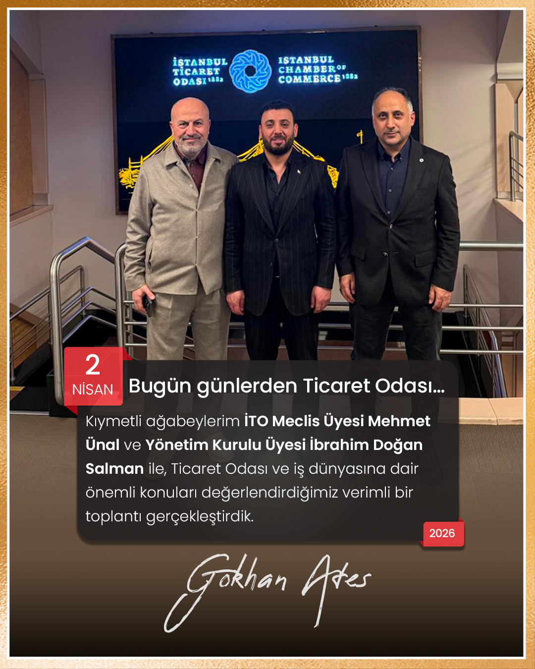 İTO Meclis Üyesi Mehmet Ünal ve İTO Yönetim Kurulu Üyesi İbrahim Doğan Salman